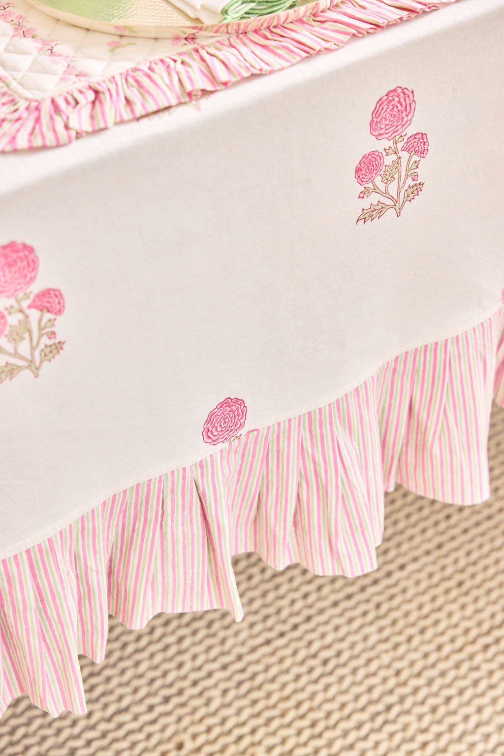 Rose Cottage Ruffle Tablecloth