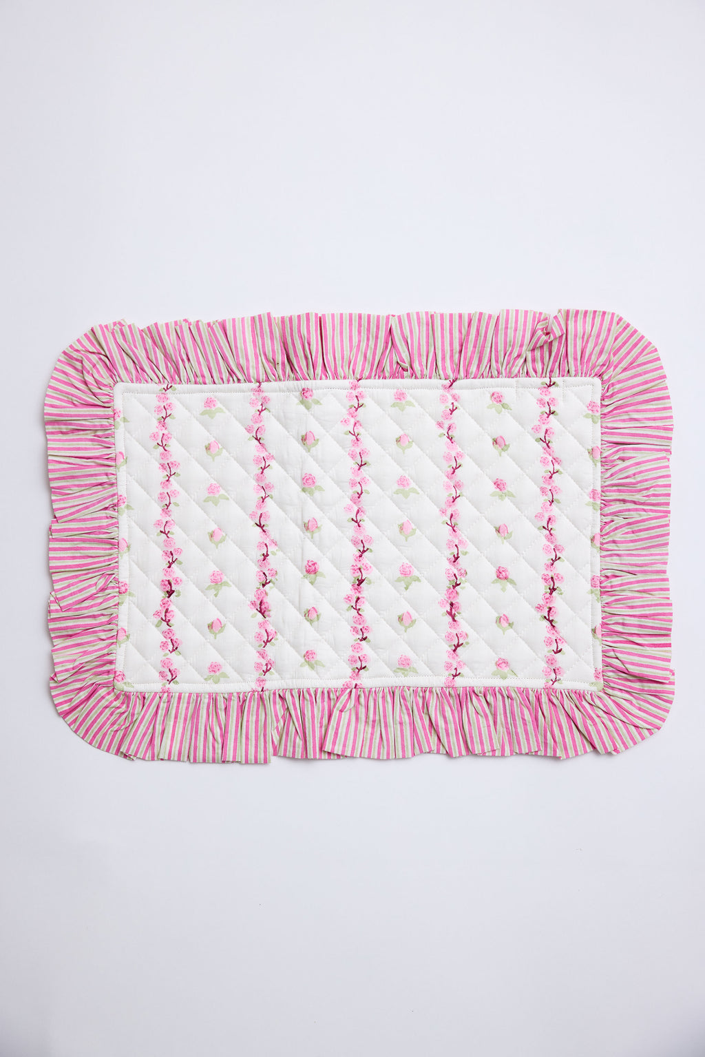 Rose Cottage Quilted Placemat with Ruffles (Set of 4)
