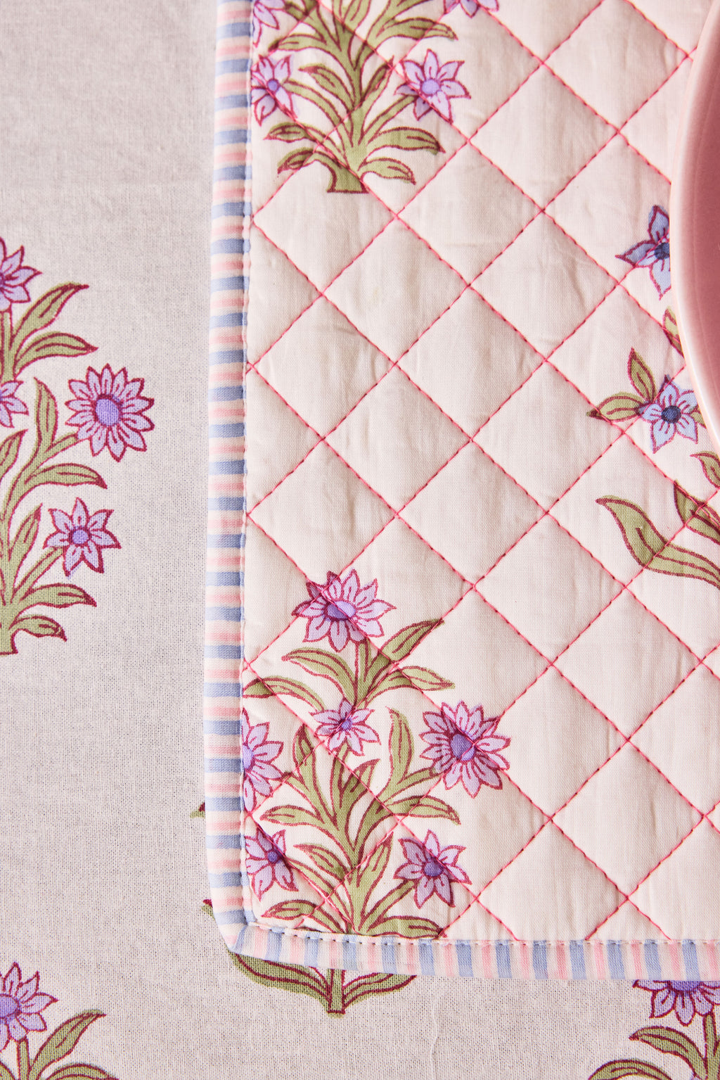 Wildflower Bloom Quilted Placemat with Piped Edges (Set of 4)