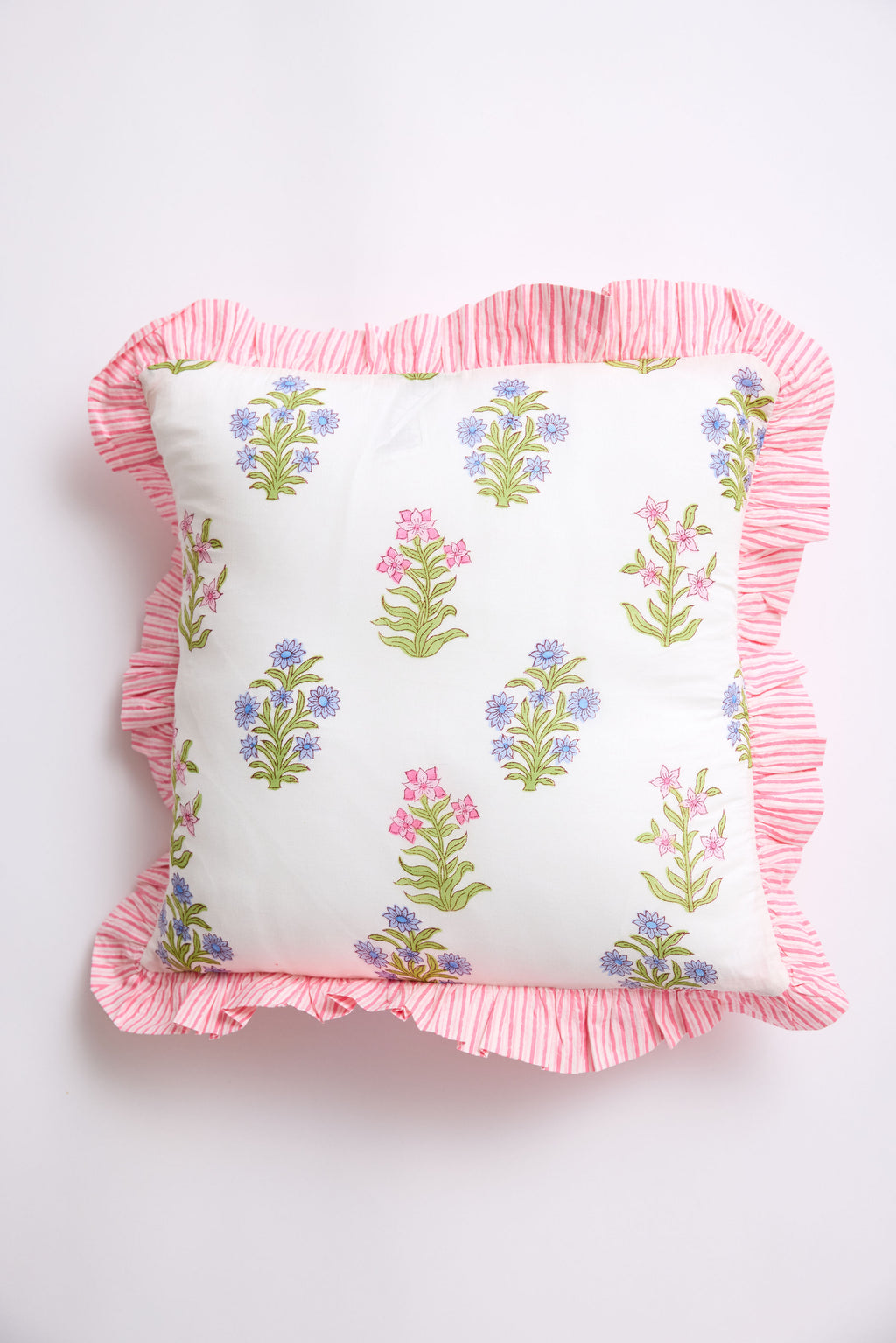 Gardenia Blush Ruffle Throw Pillow Cover