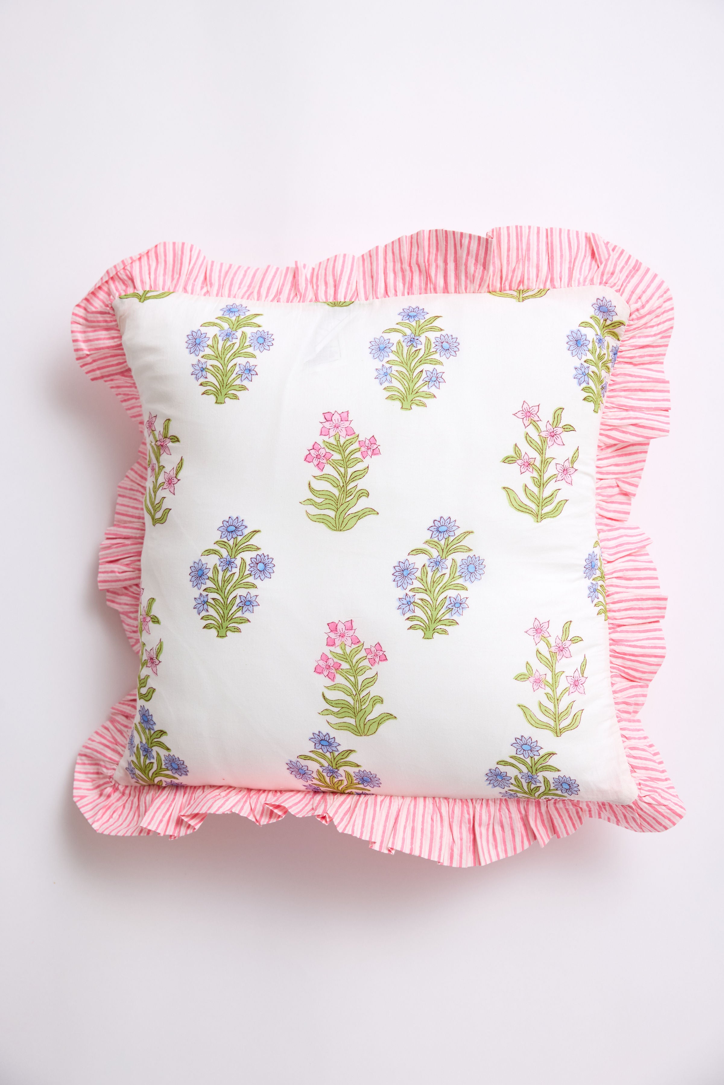 Gardenia Blush Ruffle Throw Pillow Cover