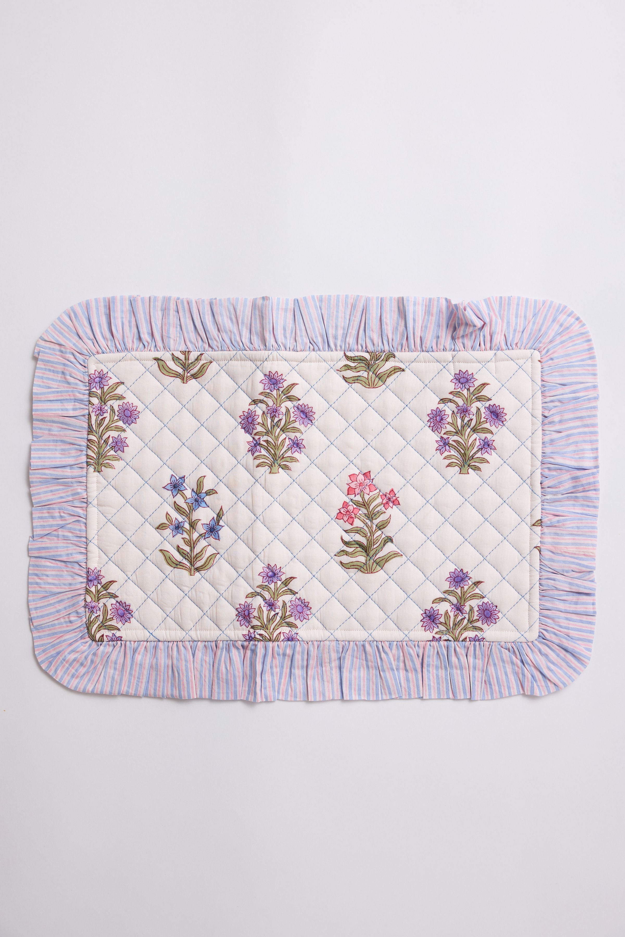 Wildflower Bloom Quilted Ruffle Placemat (Set of 4)